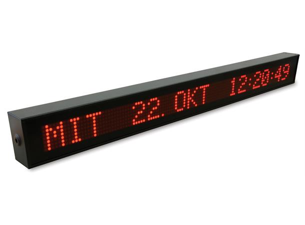 Meinberg VP100/20 LED dot-matrix display Røde tall. Viser ukedag, dato, klokke